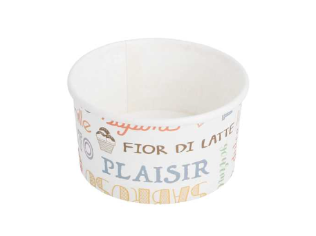 [230.28] Ice Cream Tubs "Parole" 90ml (3oz) White Cardboard (50st/pak) - 40sleeve/doos