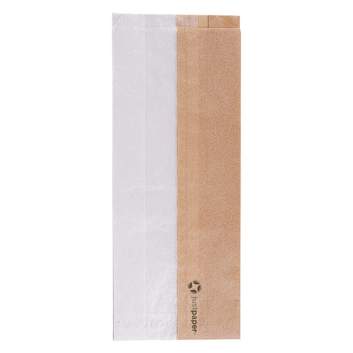 [231.19] Sandwich bags Brown Kraft with Corner Window / 40gsm / Regular 12+6x30cm (250pcs/pack)  Also: #204.95