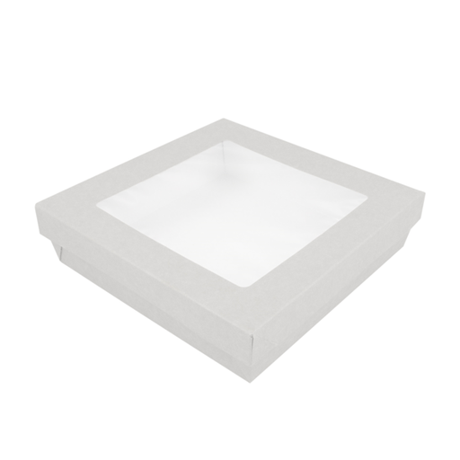 [250.40] Small boxes with lids (w/window) 1000ml 18,5x18,5x4cm (50st/pak)
