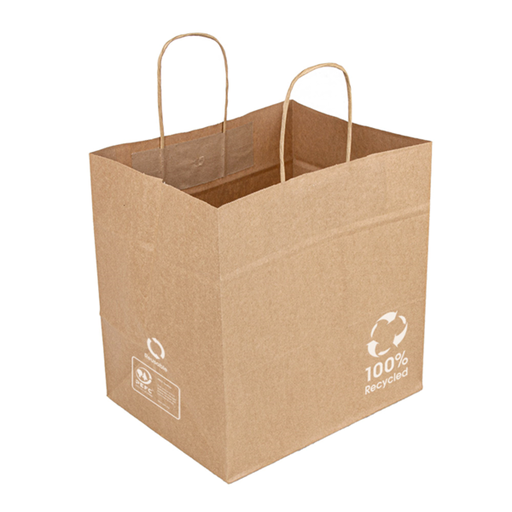 [255.85] SOS Bags with Handles 26+17x24cm Natural Kraft (250st/doos)