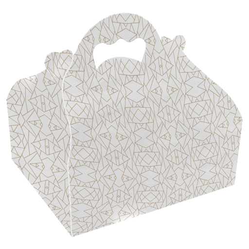 [256.76] Small Bakery Boxes with Handles The Pack 16x18x7cm DECO White(50st/pak)