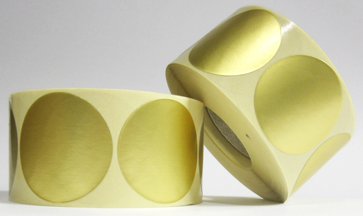 [51742] Zelfklevende papieren etiketten 100 st Matgoud Rond 35mm