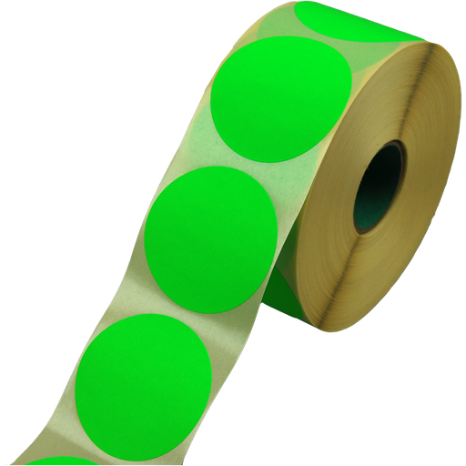 [546622] Etiket Groen Fluor Rond 62mm (1500st/rol)