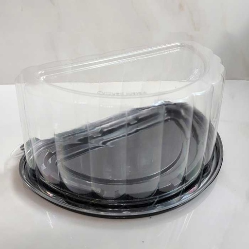 [605BKPET] 1/2 of 7"/8" Cake dome, EZ open-dome w/base 100pc/cs