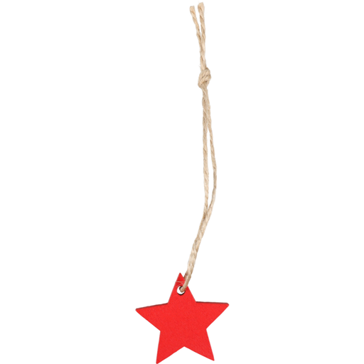 [711183] Houten ster aan koord (36 st/pak)
