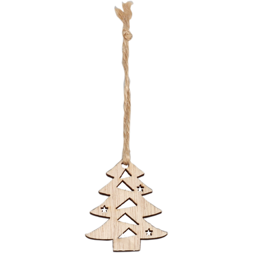 [711202] Houten kerstboom aan koord (24st/pak)