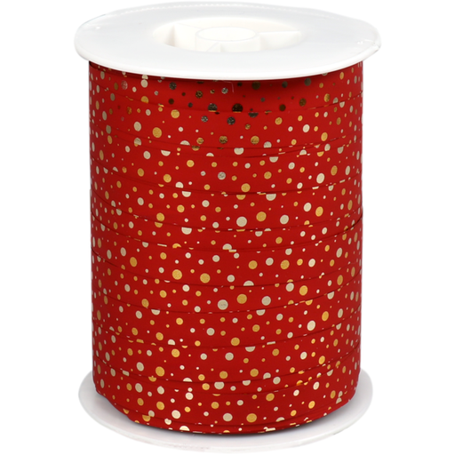 [777586] Krullint Sochi 10mm/250mtr rood/goud (per rol)