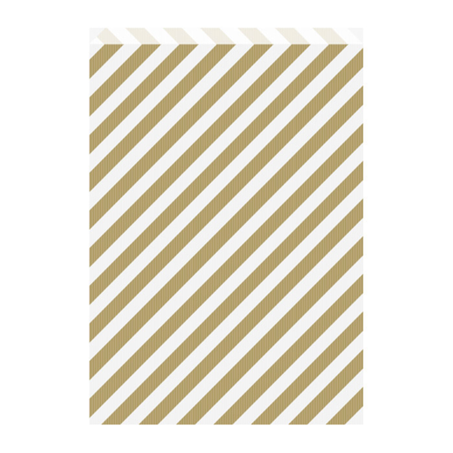 [803.36] Flat bags "Striped" 26+9x38cm Gold kraft ribbed (250st/pak)