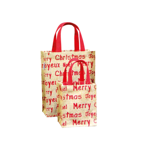 [803.98] Christmas Bag Jute 20+10x25cm (Per stuk)
