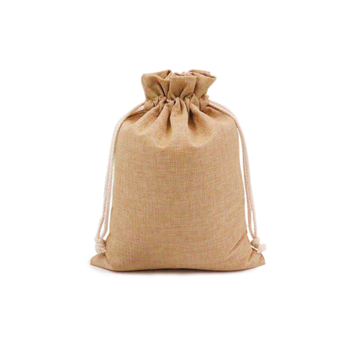 [804.49] Natural Jute Bags with Ribbon 12,5x11cm (per stuk)