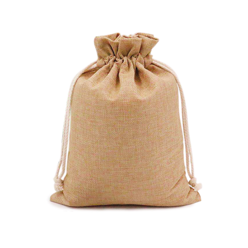 [804.50] Natural Jute Bags with Ribbon 12,5x17cm (per stuk)