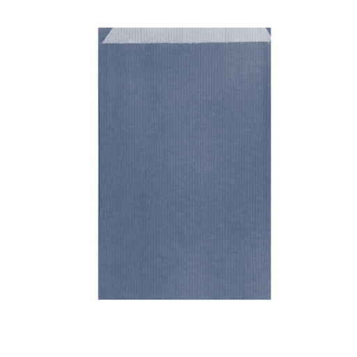 [807.87] Flat bags 12+5x18cm Navy Blue Kraft Ribbed (250st/doos)