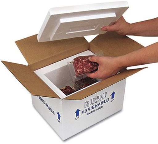 [MidgradeFoamKit] Styrofoam Shipping Cooler Kit (8 Quart)..Kit includes: 2-piece foam cooler & carton box White / per stuk