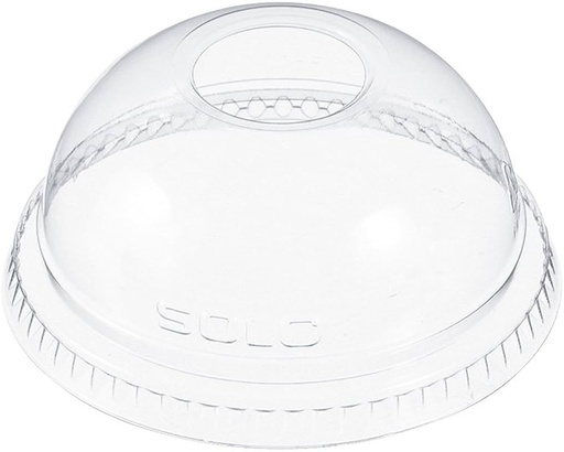[110DL] Dome Lid 10 oz. PET w/hole 1000 st/cs