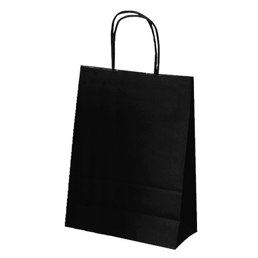 [149.40] SOS Bag with handles Black 26+14x32cm 80GSM (250st/doos)