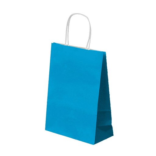 [192.26] SOS Bag / Papieren Draagtas met handles 20+10x29cm Turquoise Blue (250st/doos)