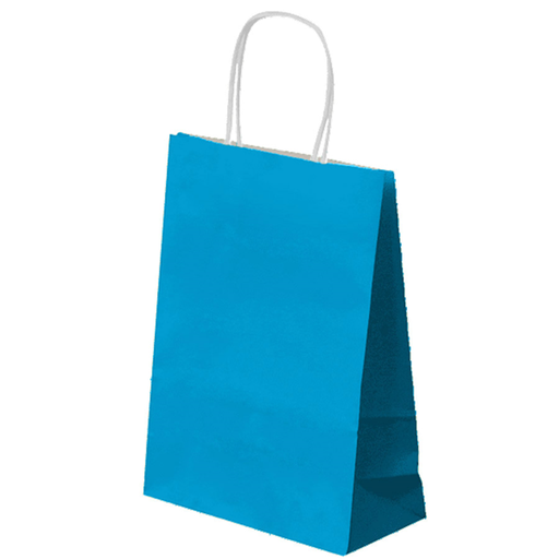 [192.30] Papieren Draagtas SOS Bag met handles 26+14x32cm Turquoise (250st/doos)
