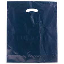 [24049] Super Gloss Shopping Bag Navy Blue 15x18+4" (500pcs/cs)