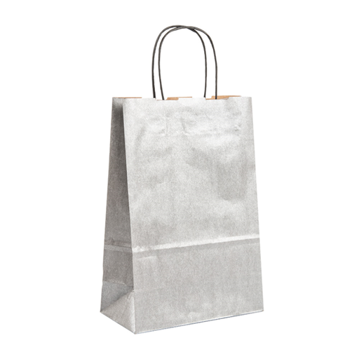[803.89] SOS Bags with handles 26+14x32cm Silver (250st/doos)