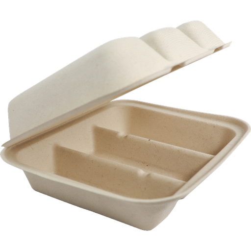 [TO-SC-T3] Fiber Taco Box 3-comp. TOSCT3 8x7x3" (300st/doos)