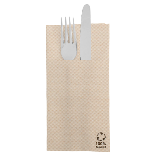 [230.76] Napkins Kangaroo Double Point 39x40cm Natural Recycles Tissue (1400st/doos)