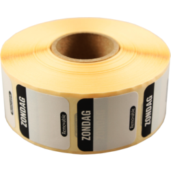 [549958] FoodSecure Daglabel ZON 25x25mm Zwart (per rol)