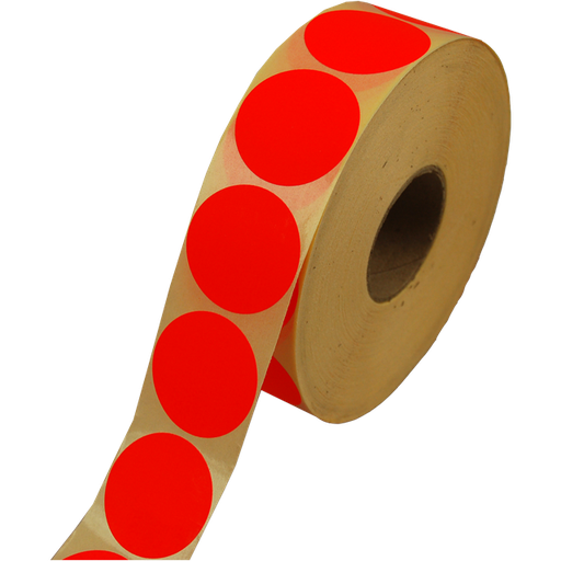 [546381] Etiket Rond Fluor Rood 35mm Permanent (2000st/rol)