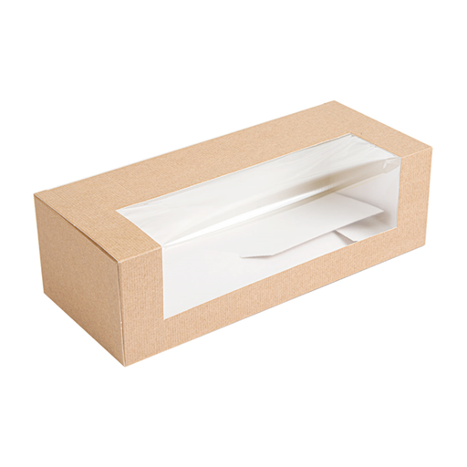 [256.16] Cake Boxes w/window The Pack 26x11x8cm Kraft (50st/pak)