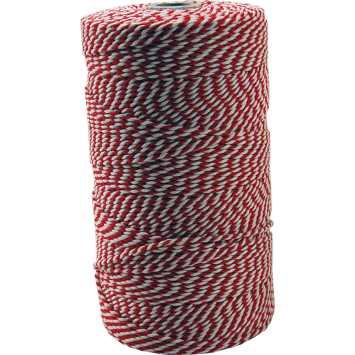 [588370] Katoen koord rood/wit 16 spoel 500gr 640mtr (per stuk)