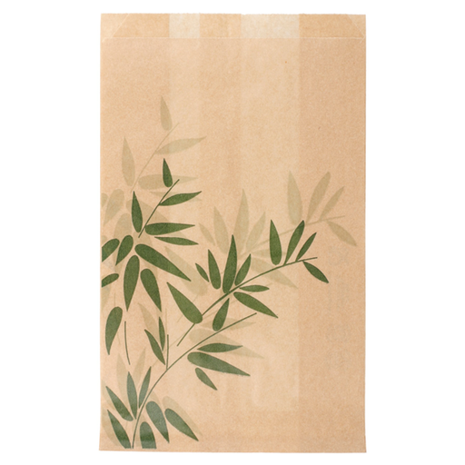 [146.38] Hamburger Bags Feel Green 14+7x22cm Natural Greaseproof Parch (500st/pak)