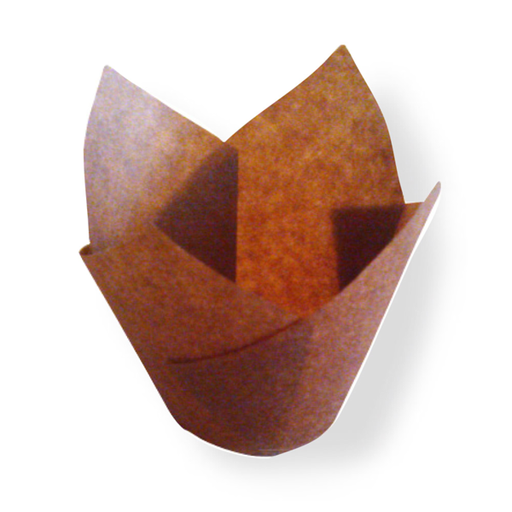 [180.69] Muffin Cups "Tulip" 210ml 17,5x17,5cm Brown Greaseproof Parch (200st/pak)