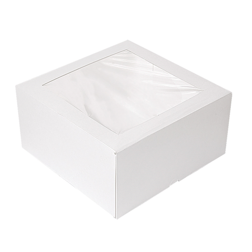 [201.68] Cake Boxes with Window 24x24x12cm White The Pack (50st/pak)