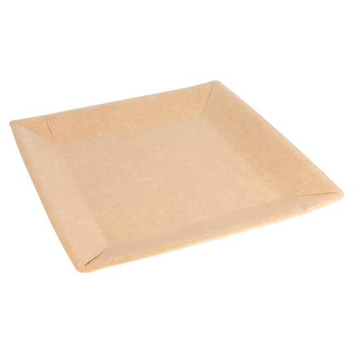 [252.12] Lacquered Square Plates Natural Cardboard 23x23cm (50st/pak)