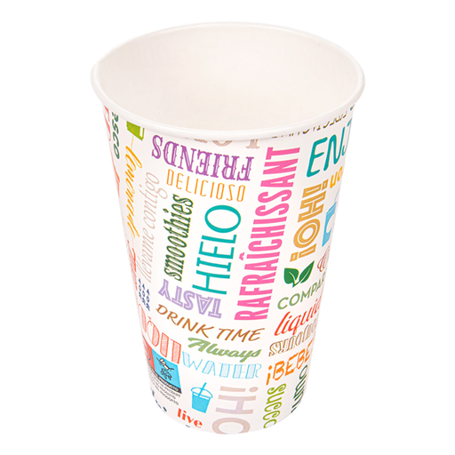 [229.08] Cold cups Parole 16oz 480ml White cardboard (50st/pak)