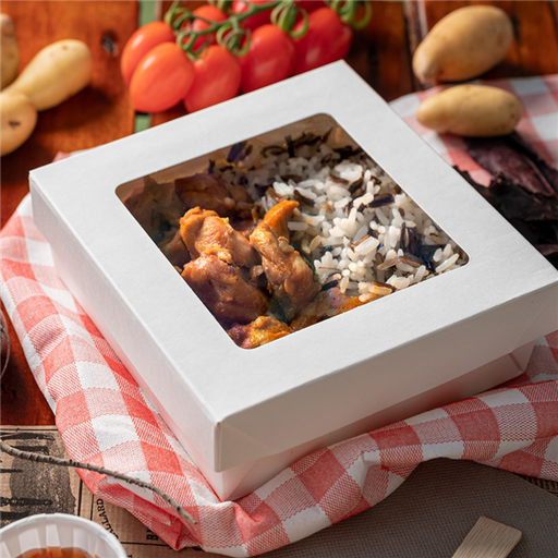 [255.96] Small Boxes+Lids w/window The Pack 14x14x5cm White (25st/pak)