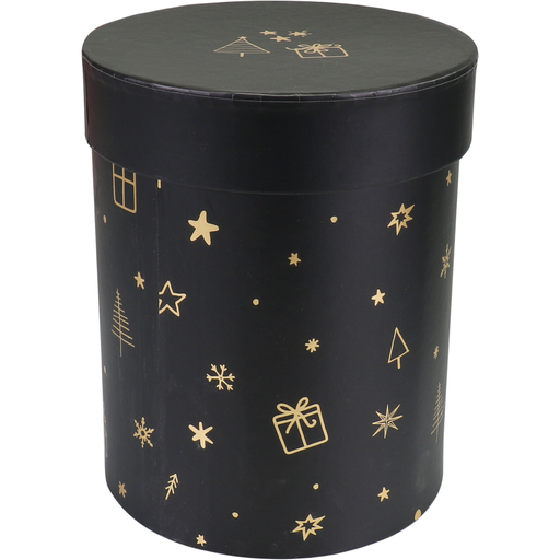 [496000] Geschenkdoos Christmas Karton 13x17cm Zwart/Goud (per stuk)