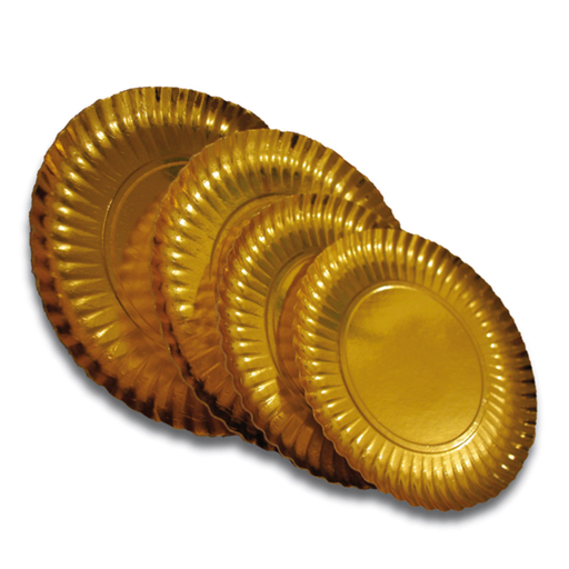 [168.97] Trays Round Gold Cardboard Diam. 33cm (50st/pak)