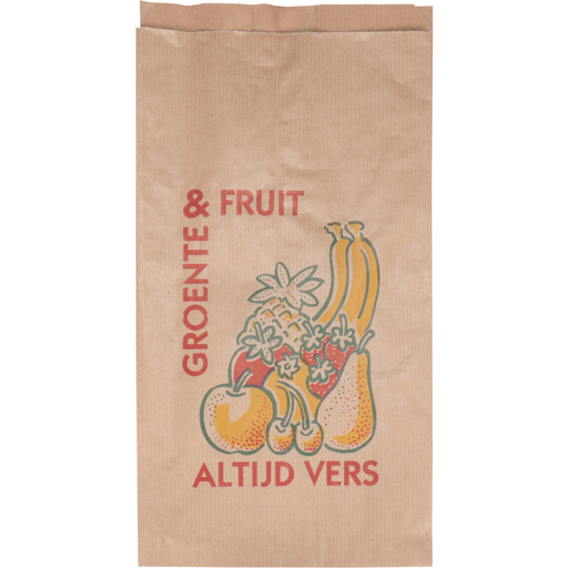 [217584] Papieren Fruitzak "Altijd Vers" (Kraft) 2 pond (10kg/pak - ca. 1200st/pak)