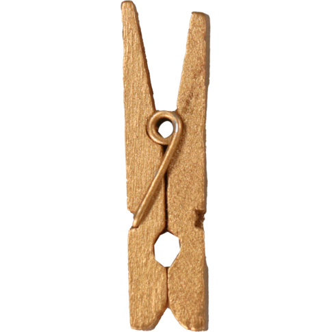 [890334] Knijper 3,5cm x 1cm Goud Hout (24st/pak)