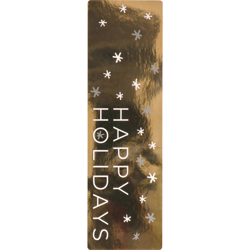 [775030] Sluitstickers Happy Holidays 200x60mm Goud/Wit (100st/rol)