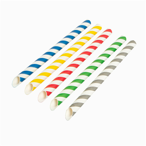 [268.05] Striped Straight Straws Bubble Tea 1,2x20cm assorted colours (50st/pak)