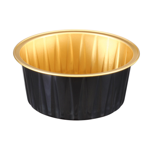 [214.63] Bakery Containers 125ml 8,5x3,5cm Gold/Black Alu (100st/pak)