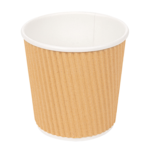 [180.75] Coffee cups Ripple 120ml/4oz Kraft (40st/pak)