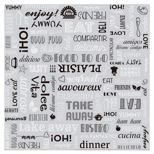 [228.31] Greaseproof paper + Silver Aluminum "Parole" 31x31cm 1000 sheets/pk