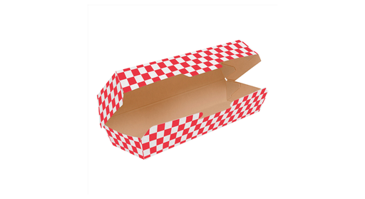 [274.04] Hot Dog boxes "Fitipaldi" 23,2x9x6,3cm Red/Natural Cardboard (50st/pak)