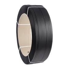 [64743] Poly strapping Black / PP band 12mm (133kg tension strength) (1/2") Core dia:20cm (rol ca 3000mtr / 9842ft) LET OP: 2 rollen per doos!