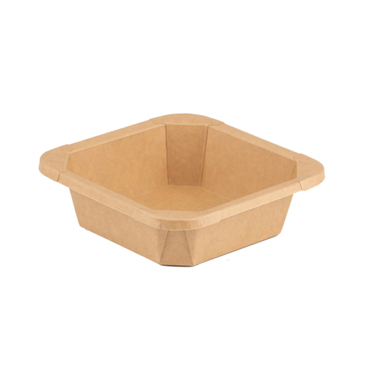 [278.13] Square Containers 300ml 12,4x12,4x3,5cm Natural Kraft (50st/pak)