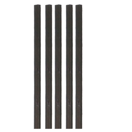 [270.74] Straws Paper 1mmx23cm Black (50st/pak)