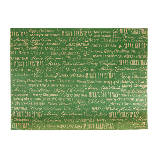 [802.05] Placemat Kraft "merry Christmas" 31x43cm Green Cellulose (500st/pak)