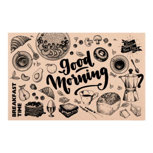 [269.74] PlaceMats Offset Good Morning 24,5x38,5cm Natural Kraft (250st/pak)